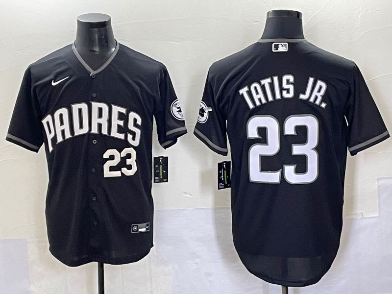 Men 2025 San Diego Padres #23 Tatis jr Black Game Nike MLB Jersey style 7035